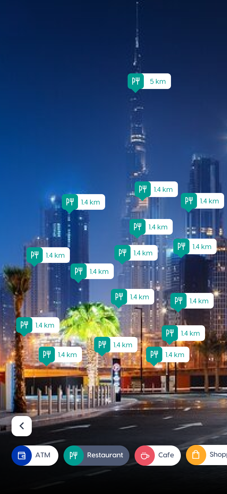 AR wayfinding with location pins overlay
